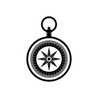 Compass Silhouette. Black and White Icon Design Element on Isolated White Background vector