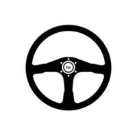 Steering Wheel Silhouette. Black and White Icon Design Element on Isolated White Background vector