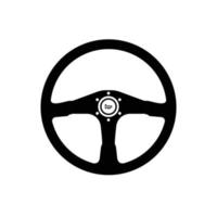 Steering Wheel Silhouette. Black and White Icon Design Element on Isolated White Background vector