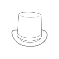 ilustración de icono de contorno de sombrero de mago sobre fondo blanco vector
