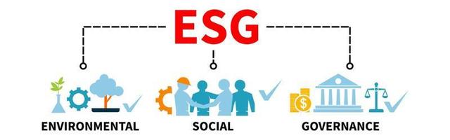 ESG Banner Web Vector Illustration Sustainable and Ethical Business Concept for Environmental Social Governance with icon