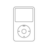 Portable Music Player Outline Icon Illustration on White Background vector