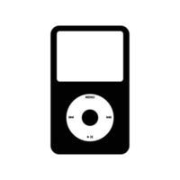 Portable Music Player Silhouette. Black and White Icon Design Element on Isolated White Background vector