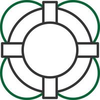 Life Ring Line Two Color vector