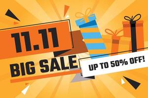 11.11 Happy Big Sale Flat Illustration vector