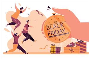 ilustración plana de oferta limitada de viernes negro vector