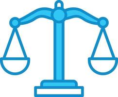 Justice Scale Line Filled Blue vector