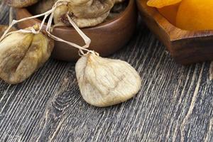 dried dried fruits of sweet ripe figs photo