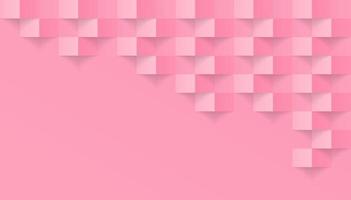 Pink abstract modern square texture background, 3d paper art style that looks creased design vector