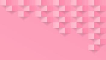 Pink abstract modern square texture background, 3d paper art style that looks creased design vector