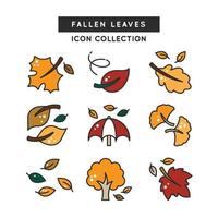 Beautiful Iterations of Fallen Leaves During Fall vector