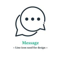 icono de mensaje aislado en un fondo blanco. símbolos de chat para aplicaciones web y móviles. vector