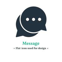 icono de chat en estilo moderno y plano aislado en fondo blanco. símbolo de mensaje para aplicaciones web y móviles. vector