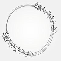 radial frame floral botanical design vector