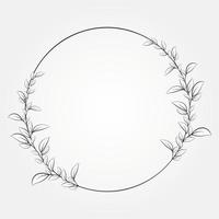 hoja floral ilustración vector radial marco