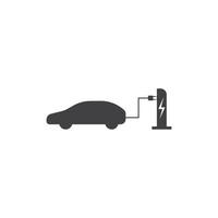 diseño de plantilla de ilustración de vector de icono de coche eléctrico.