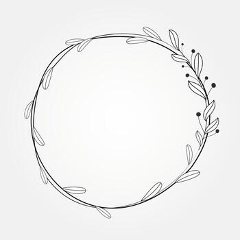 radial frame botanical frame design isolated vector