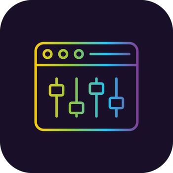 icono de gradiente de configuración web vector