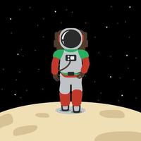 astronauta editable en la ilustración vectorial del espacio exterior en estilo plano para el diseño relacionado con la astronomía vector