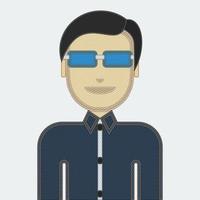 ilustración de vector de personaje geek de estilo vaquero editable como elemento adicional de la web o producto impreso sobre la computadora o la profesión orientada a los negocios o el proyecto relacionado con la ropa de moda