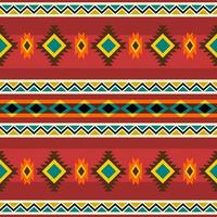 Editable Vector of Native American Geometrical Bright Illustration Pattern for Creating Background of Traditional Culture and History Related Design