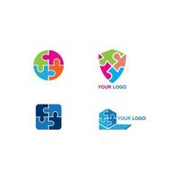 Puzzle logo vector illustration design template