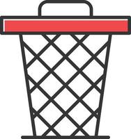 Paper Bin Filled Retro vector