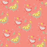 Cute pattern with fresh orange slices vector