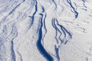 After snowfall, close up photo