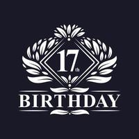 17 years Birthday Logo, Luxury 17th Birthday Celebration. vector