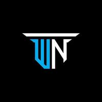 diseño creativo del logotipo de la letra wn con gráfico vectorial vector