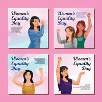 mujeres celebrando el día de la igualdad vector