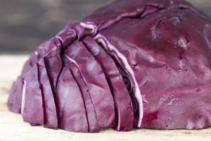 cut red cabbage photo