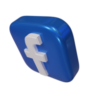 glänsande facebook 3d render ikon png