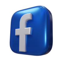 icono de renderizado 3d de facebook brillante png