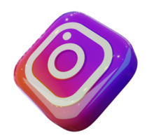 ícone de renderização 3d do instagram brilhante png