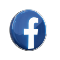 icona di rendering 3d di facebook lucido png