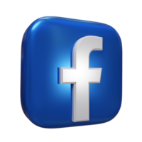 Glossy Facebook 3D Render Icon png