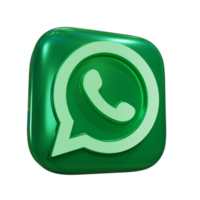 glänzendes whatsapp 3d-symbol png