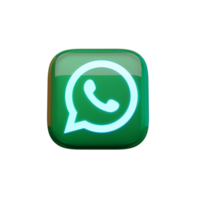 ícone brilhante do whatsapp 3d png