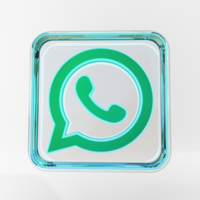 render 3d de whatsapp brillante png