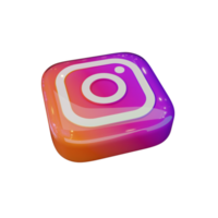 ícone de renderização 3d do instagram brilhante