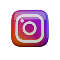 ícone de renderização 3d do instagram brilhante png