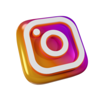 icono de renderizado 3d de instagram brillante png