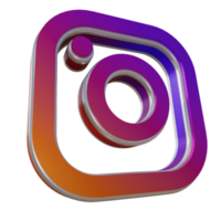 glänsande instagram 3d render ikon png