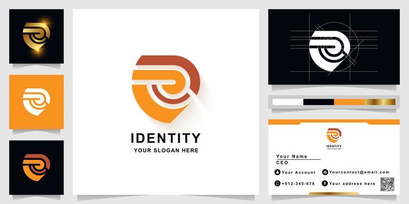 Letter e, a or aa monogram logo template with business card design