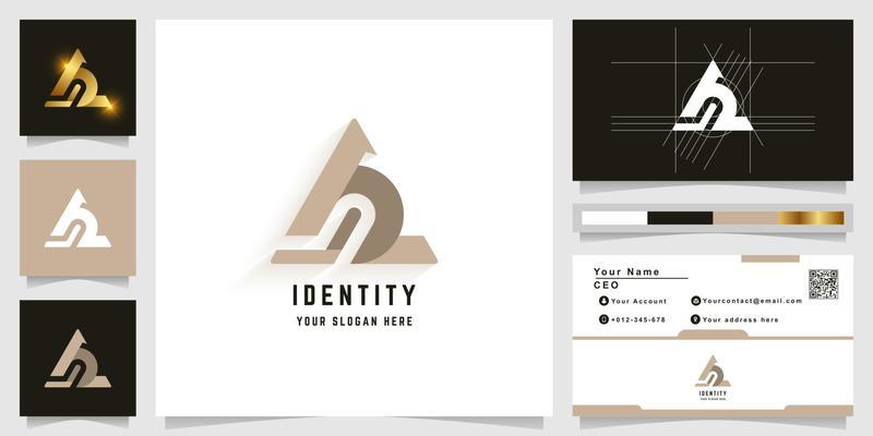 Letter A or Ab monogram logo with business card design