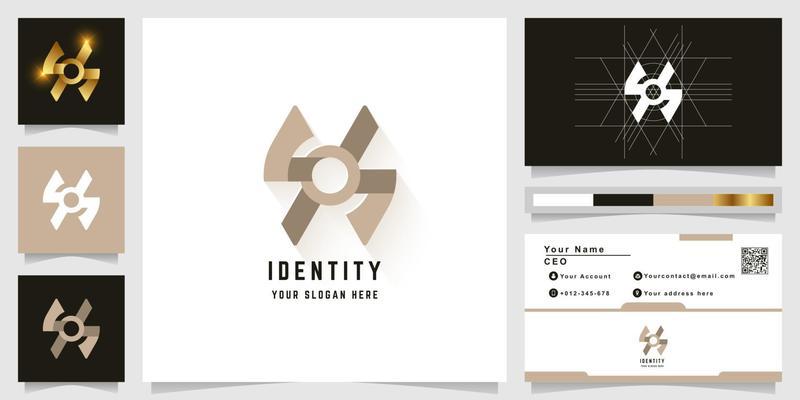 Letter H or ss monogram logo with business card design