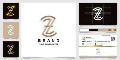 Letter Z or ZZ monogram logo template with business card design vector