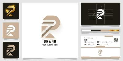 Letter R or RA monogram logo with business card design vector